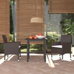 vidaXL 3-delige Tuinset met kussens poly rattan bruin, Tuin en Terras, Tuinsets en Loungesets, 2 zitplaatsen, Nieuw, Tuinset, Verzenden