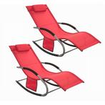 Tweedekans | SoBuy OGS28-Rx2 Ligstoelen Set van 2 – Rood –, Ophalen of Verzenden, Zo goed als nieuw, Rood