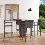 vidaXL 5-delige Tuinbarset grijs, Verzenden, Nieuw, Rotan, 4 zitplaatsen