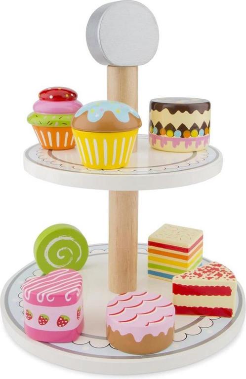 New Classic Toys - Houten Etagère met Cakejes - Speelgoed, Kinderen en Baby's, Speelgoed | Overig, Zo goed als nieuw, Ophalen of Verzenden