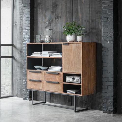 *WOONWINKEL* DTP Home Odeon Hoog Dressoir Teak Hout, Huis en Inrichting, Kasten | Dressoirs, Nieuw, Verzenden