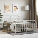 vidaXL Bedframe met hoofd- en voeteneinde metaal wit 140x200, Huis en Inrichting, Slaapkamer | Bedden, Verzenden, Wit, 140 cm