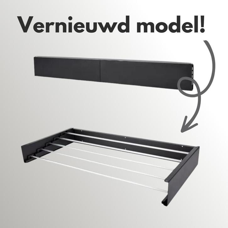 Nieuw - Droogrek - Wasrek - uitklapbaar - wanddroogrek zwart, Tuin en Terras, Droogmolens en Wasrekken, Wasrek, Nieuw, Ophalen of Verzenden