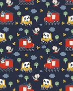 Poplin Katoen Brandweer Navy, Nieuw, Blauw