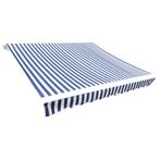 vidaXL Luifeldoek 4x3 m canvas blauw en wit, Verzenden, Nieuw