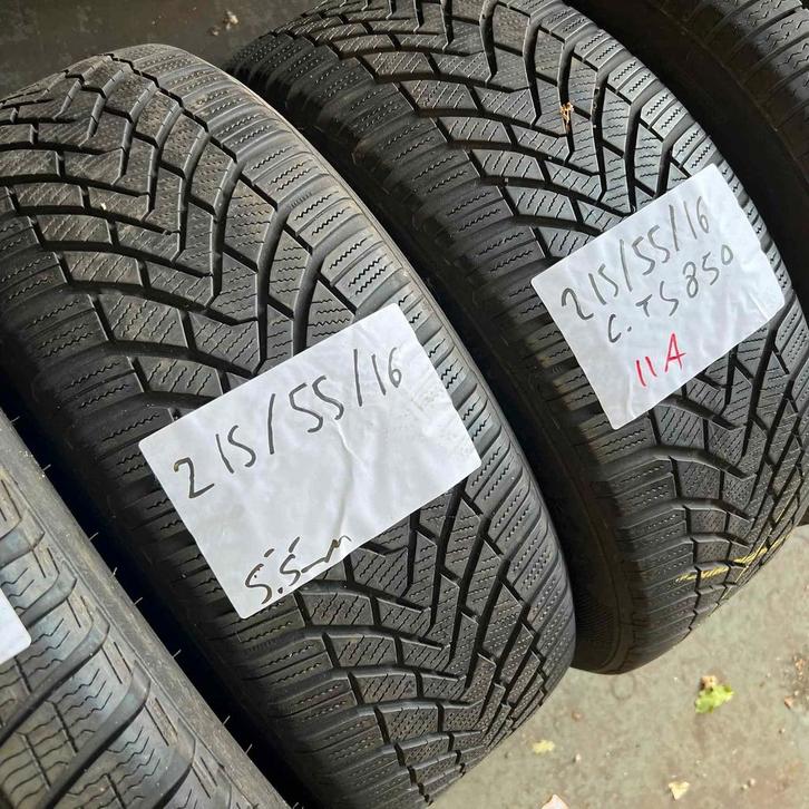 2 x Continental Winter TS850 215-55-16 Winterbanden 5,5mm, Auto-onderdelen, Banden en Velgen, 16 inch, Winterbanden, 215 mm, Personenwagen