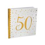 Gastenboek/fotoalbum 50 White and Gold, Hobby en Vrije tijd, Feestartikelen, Verzenden, Nieuw, Versiering, Abraham of Sarah
