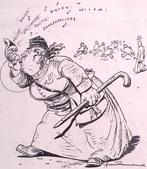 Corruptie bij de P.T.T. op spotprent (lijst optie, Lithos), Verzenden