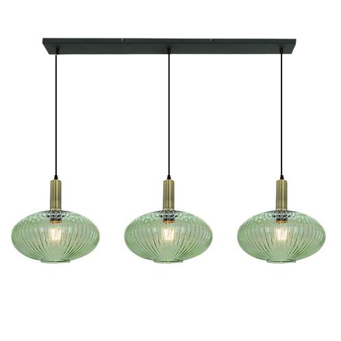 Retro hanglamp groen, Charlois, Huis en Inrichting, Lampen | Hanglampen, Nieuw, Glas, 75 cm of meer, Ophalen of Verzenden