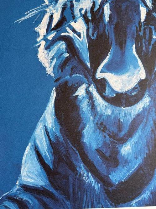 Monory Jacques (1924- ) - Tigre rugissant en bleu, Antiek en Kunst, Antiek | Overige Antiek