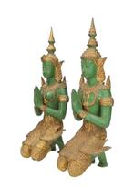 Beeldje - Temple guards - Devata (2) - Brons, Antiek en Kunst