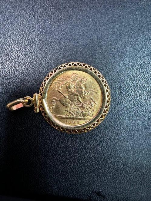 Munthanger - 22 karaat Geel goud - 1965 Elizabeth II, Sieraden, Tassen en Uiterlijk, Antieke sieraden
