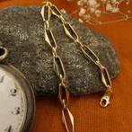 Gouden closed for ever armband | 19,5 cm (schakel), Sieraden, Tassen en Uiterlijk, Armbanden, Ophalen of Verzenden, Gebruikt, Overige kleuren