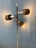 Vintage Brown and Chrome Dijkstra Space Age Floor Lamp, Huis en Inrichting, Lampen | Vloerlampen, Ophalen of Verzenden, Nieuw