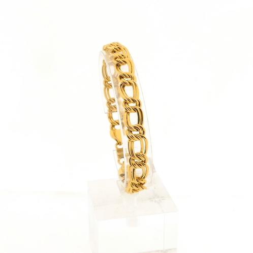 Gouden platte Prince of Wales armband | 20 cm (schakel), Sieraden, Tassen en Uiterlijk, Armbanden, Overige kleuren, Gebruikt, Goud