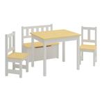 [en.casa] Kindertafel Lousame met 2 stoelen en 1 bank hout e, Kinderen en Baby's, Kinderkamer | Tafels en Stoelen, Verzenden, Nieuw