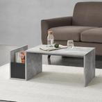 Salontafel Bollnas met opbergvak 90x45x35 betonlook zwart, Huis en Inrichting, Tafels | Salontafels, Verzenden, Nieuw