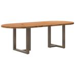 vidaXL Eettafel 240x100x74 cm ovaal massief eikenhout, Huis en Inrichting, Tafels | Eettafels, Verzenden, Nieuw
