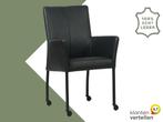 Leren eetkamerstoel Comfort met wieltjes en armleuning -, Overige kleuren, Nieuw, Leer, Ophalen of Verzenden