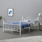 Metalen bedframe Apolda met bedbodem wit 140x200 cm, Nieuw, Verzenden
