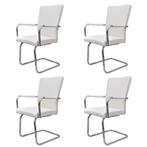 Eetkamerstoelen 4 st Wit Kunstleer - Retourdeal! 60% Korting, Huis en Inrichting, Stoelen, Ophalen of Verzenden, Nieuw, Wit, Vier