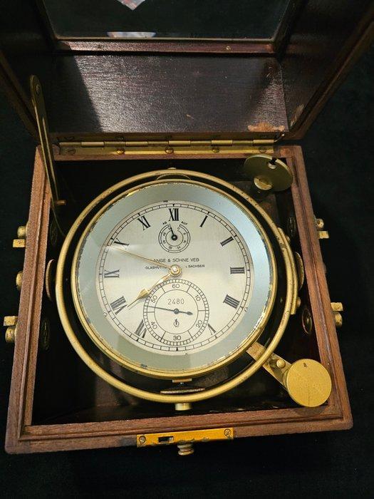 Klok - A. Lange & Söhne VEB Glashütte - Antiek Messing,, Antiek en Kunst, Antiek | Klokken