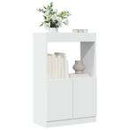 vidaXL Hoge kast 63x33x100 cm bewerkt hout wit, Huis en Inrichting, Verzenden, Nieuw, Overige houtsoorten