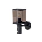 LED Wand Lantaarn vierkant E27 | Smoked glas | met sensor, Ophalen of Verzenden, Nieuw, Kunststof, Modern