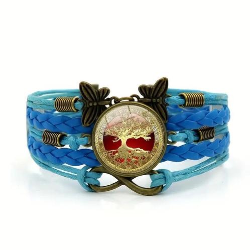 Keltische Gouden Levensboom Armband Blauw, Sieraden, Tassen en Uiterlijk, Armbanden, Verzenden