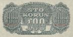 1944 Czechoslovakia P 48s 100 Korun Specimen Au, Postzegels en Munten, Bankbiljetten | Europa | Niet-Eurobiljetten, Verzenden