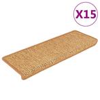 vidaXL Trapmatten zelfklevend 15 st sisal-look 65x21x4 cm, Verzenden, Nieuw