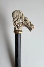 Handsnijwerk - Octopus Wandelstok - Hertshoorn, Rond 1900 -, Antiek en Kunst
