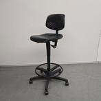 Labkoo hoge werkplaatsstoel - zwarte PU kunststof zitting, Ophalen of Verzenden, Nieuw