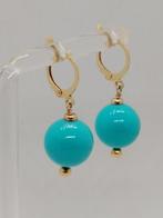Oorbellen - 18 karaat Geel goud Turquoise, Nieuw