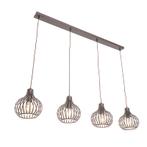 Moderne hanglamp bruin 4-lichts - Saffira, Huis en Inrichting, Lampen | Hanglampen, Nieuw, Overige stijlen