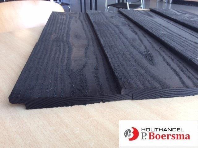 Douglas zweeds rabat |  12/24X190mm | Zwart gecoat |  2x, Doe-het-zelf en Verbouw, Hout en Planken, Overige houtsoorten, 300 cm of meer