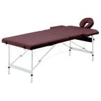 vidaXL Massagetafel inklapbaar 2 zones aluminum wijnpaars, Sport en Fitness, Massageproducten, Verzenden, Nieuw