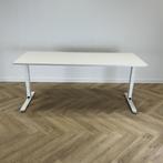 Haworth verstelbaar bureau vv kabelgoot  200x80 cm, wit, Ophalen of Verzenden, In hoogte verstelbaar, Gebruikt, Bureau