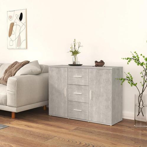 vidaXL Dressoir 91x29,5x65 cm bewerkt hout betongrijs, Huis en Inrichting, Kasten | Dressoirs, 25 tot 50 cm, Nieuw, 50 tot 100 cm