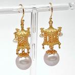 Zonder Minimumprijs - Oorbellen Zilver Parel - oude tempel, Nieuw