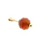 Gouden kogel hanger met carneool | Vintage (vintage hanger), Ophalen of Verzenden, Gebruikt, Goud, Overige merken