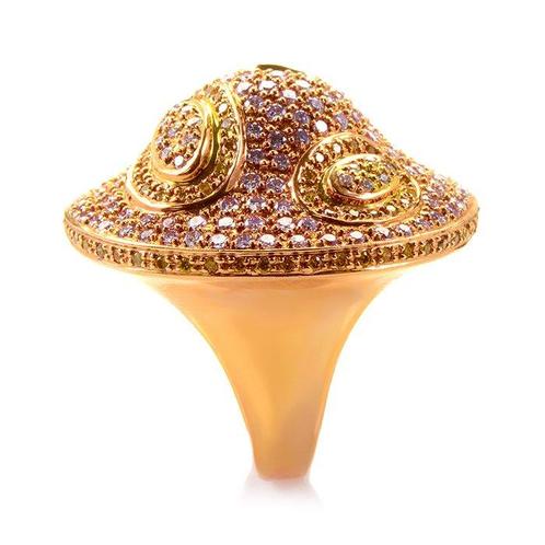 Ring - 18 karaat Roségoud, 18K roségoud wit- en gele, Sieraden, Tassen en Uiterlijk, Ringen