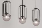 Rietveld Hanglampen - Zwart, Grijs - Glas, Metaal, Verzenden, Nieuw