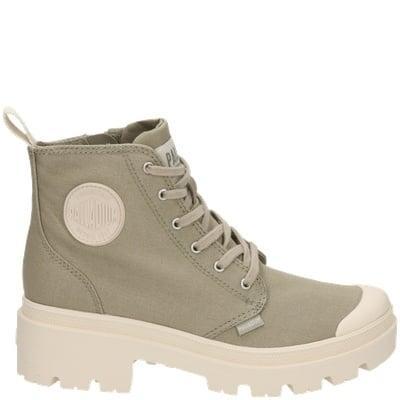 Palladium Pallabase Twill veterboots voor dames, Kleding | Dames, Schoenen, Lage of Enkellaarzen, Groen, Nieuw, Verzenden