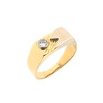 Bicolor gouden ring met diamant; 0,08 ct. | Heren, Gebruikt, Overige kleuren, Heer, Ophalen of Verzenden