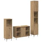vidaXL Badkamermeubelset met plank 3 pcs Artisan Eiken, Huis en Inrichting, Badkamer | Badkamermeubels, Verzenden, Nieuw, Overige typen