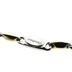 Bicolor gouden schakel ketting; 45,5 cm | Monzario, Ophalen of Verzenden, Gebruikt, Overige kleuren, Goud