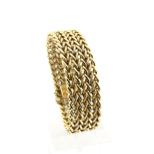Gouden brede schakel armband | 19 cm (unisex armband), Sieraden, Tassen en Uiterlijk, Armbanden, Overige kleuren, Gebruikt, Goud