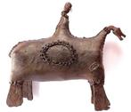Collectible large heavy bronze leather-wrapped Kotoko