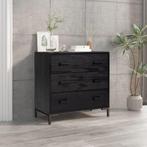 vidaXL Ladekast 75x35x70 cm massief grenenhout zwart, Kinderen en Baby's, Kinderkamer | Commodes en Kasten, Verzenden, Nieuw